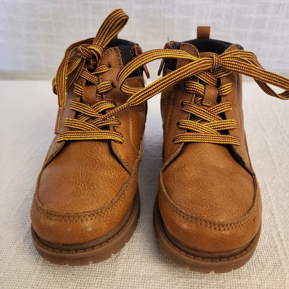 Carter's Toddler Unisex Size 9 Faux Leather Trail Hiking Boots W/ Side Zip A293